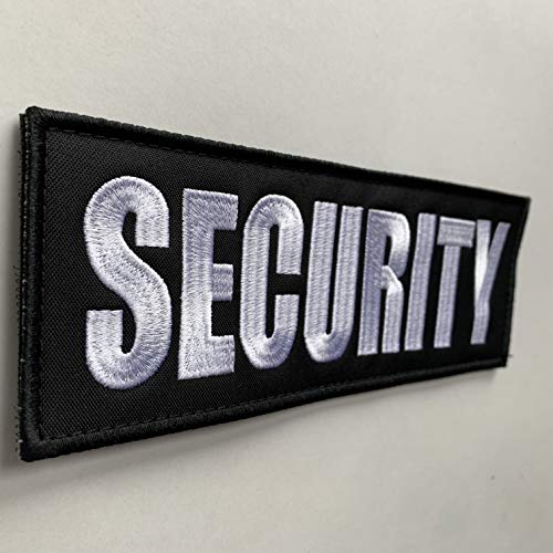 Embroidery Fabric Cloth Security Patch for Uniforms Vest and Tactical Clothing by uuKen Tactical Gear (Black and White, Regular 4"x1.4") - Thumbnail 2