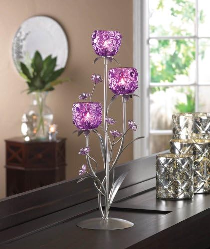 Candle Holder Iron Flower Pillar Lantern Tealight Wedding Unity Votive Centerpiece Candle Stick Stand Dining Decorative