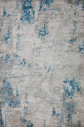 Loloi II Drift Collection DRI-01 Pebble/Ocean, Contemporary 2'-6" x 7'-6" Runner