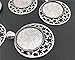 Pack of 10 Round Picture Frame Charm Pendants Trays 25mm with Moon and Stars Design DIY Alloy Photo Making (Trays 10pcs Silver)