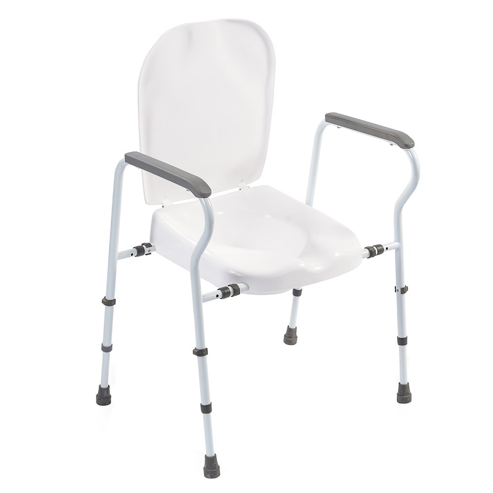 NRS Healthcare Adjustable Mowbray Toilet Seat Lite Plus with Lid and Armrests N53909 Flat Pack