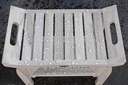 CoastalVogue Tranquility Shower Bench, 24", Driftwood - Thumbnail 6