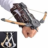 Assassin's Creed V Brown Arrow Hidden Blade Brotherhood Ezio Auditore Gauntlet Cosplay Replica Ubisoft Assassin's Creed Unity Wine + Assassin's Creed Necklace (with Silver&Gold necklace)