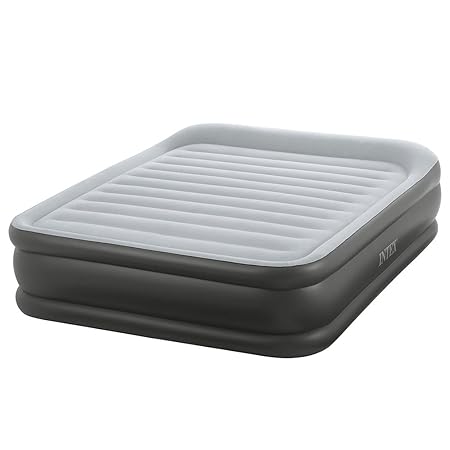 Intex Queen Size Fiber Tech Deluxe Pillow Rest Raised Airbed With