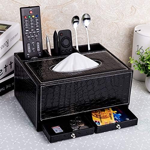 Multifunctional tissue box, leather creative tray, living room remote control storage box, napkin box (Color : C, Size : One size)