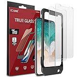 iCarez [Tempered Glass + Tray Installation] Screen Protector iPhone X iPhone Xs 5.8 Inch (Case Friendly) Easy Install [ 2-Pack 0.33MM 9H 2.5D]