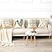 Anickal Decorative Pillow Covers 18x18 Inch Set of 4 Linen Compass Arrow Feather Live Love Laugh Quote Couch Throw Pillow Covers for Modern Farmhouse Decor