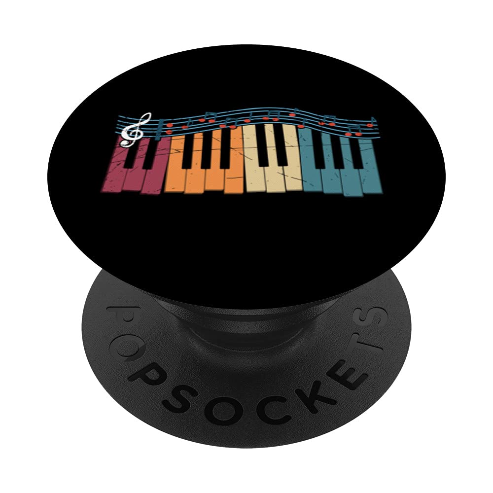 Retro Classical Musician Treble Clef Pianist Keyboard Piano PopSockets Swappable PopGrip