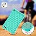 Fintie Silicone Case for Amazon Fire 7 Tablet (Previous Generation 7th, 2017 Release) - [Honey Comb Upgraded Version] [Kids Friendly] Light Weight [Anti Slip] Shock Proof Protective Cover, Turquoise
