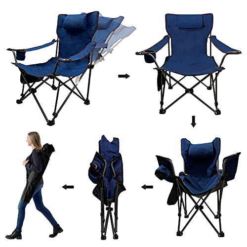 CAMBYSO ExtraLarge Camping Chair Heavy Duty Beach Chair Reclining Lawn