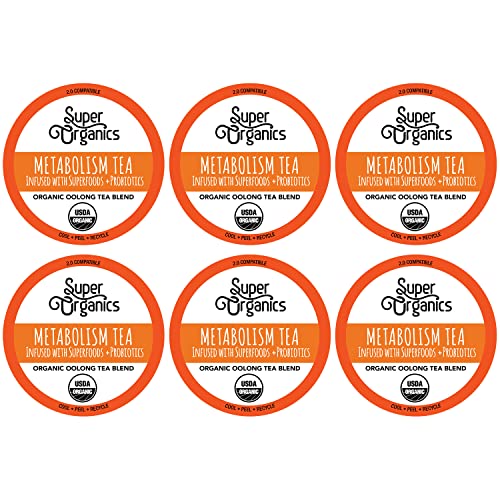 Super Organics Metabolism Oolong Tea Pods With Superfoods, Probiotics