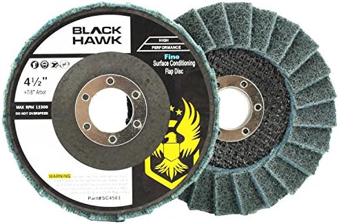 Red 4-1//2/" x 7//8/" Black Hawk Surface Conditioning Flap Discs 10 Pack Medium