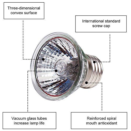 E27 UVB Light UVA Bulb Basking Spot Lamp,110V Full Spectrum for Turtle Aquarium Aquatic Reptile Lizard Heat Lighting