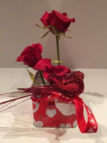 Amazon Com Valentine Box Arrangement With Ornament 1 Red