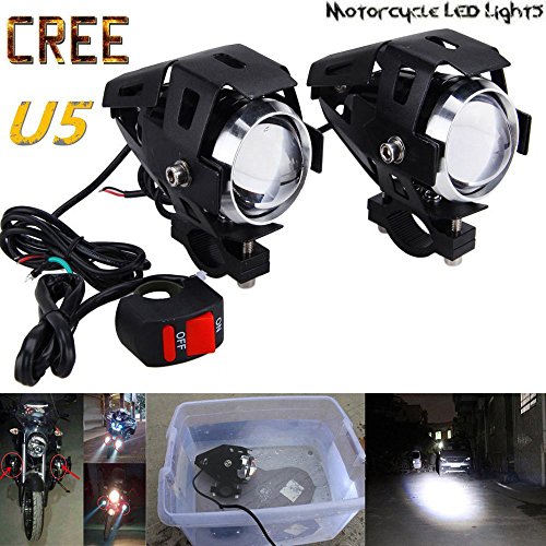 UPC 786391006240, GOODKSSOP 2PCS Super Bright 125W 3000LM CREE U5 LED Motorcycle Universal Electric Bike Spotlight Headlight Work Light Driving Fog Spot Lamp Night Safety Headlamp + 1pcs Free Switch