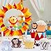 45 Pack Zoo Animal Cupcake Toppers Cupcake Wrappers For Jungle Safari Baby Shower Decorations,Kids Birthday Party Supplies