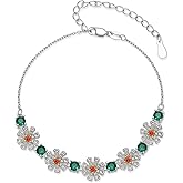 EUSJ Bracelets for Women 925 Sterling Silver Colored Gems Birthday Anniversary Jewelry Gifts for Wife Girlfriend Mom Her