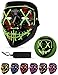 Sago Brothers Halloween Mask, LED Light up Mask, Scream Scary Mask for Carnival, Halloween Costumes Gifts for Men Women Boys Girls, Green