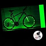 LEDMO (2 pack)Bicycle Bike Rim Lights, 20 LEDs Green Wheel Lights, LED String Light Green Bicycle Bike Wheel Rim Copper Wire Starry Light , Perfect for Safety and Fun color - Battery