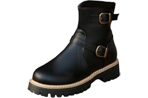 Womens Winter Ankle Boots Low Heel Round Toe Side Zipper Casual Comfort Shoes