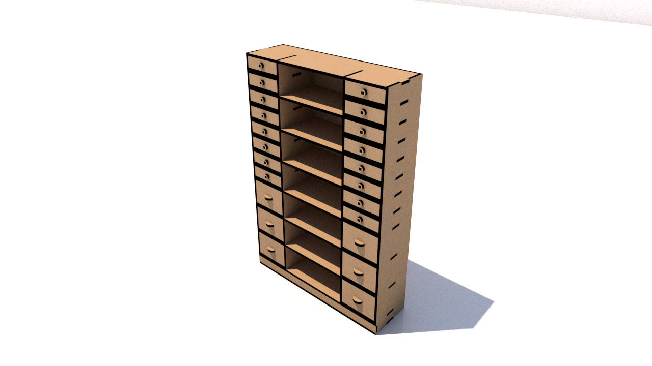Shelf And Drawer Unit Kit Dolls House Miniature 12th Scale