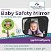 Baby Backseat Car Safety Mirror, Largest High Quality Shatterproof Clear Reflection, Wide View of Rear Facing Back Seat Infant, Child Safe, Adjustable, Perfect Shower Gift for Mom by VentureWize