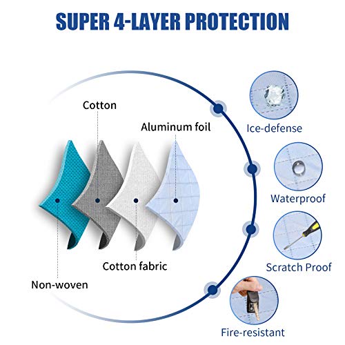 GLANDU [2020 Upgraded] Windshield Snow Cover Car Window Cover Ice and Snow Cover for Car with 4 Strong Magnets Edge & 4 Layer Material Protection, Large Size Suitable for Most Cars and SUV