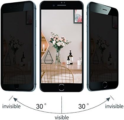 iPhone 7 Plus Privacy Screen Protector, Yunqin High Definition 3D Curved Anti Spy Full Coverage Unbreakable Tempered Glass Screen Cover Shield for iPhone7 Plus, Anti-Scratch/Fingerprint.(black)