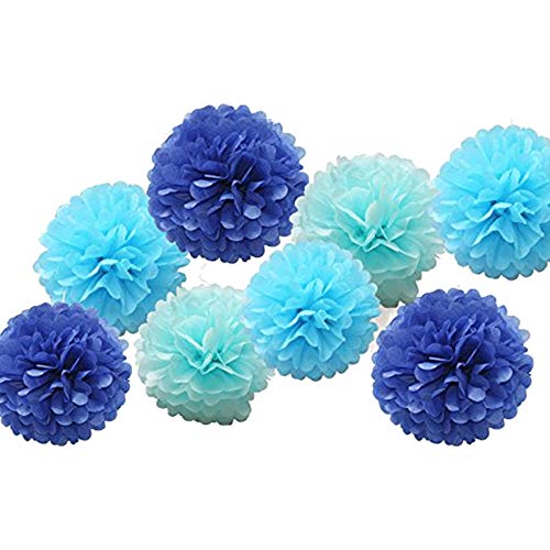 image for DEESEE(TM)_Home Hot Sale!DEESEE(TM)9pcs Mix Tissue Paper Pompoms Flowe