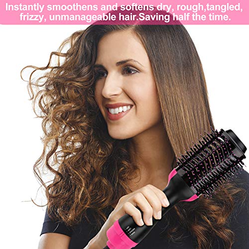 Hot Air Brush One-Step Hair Dryer styler Straightener Curling Iron Fast Hair Styling for All Hair Type With 2 Speed Plus Cool Setting Powerjc - Thumbnail 5