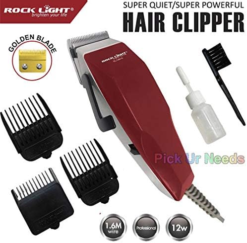 Pick Ur Needs Rocklight Professional Electric Hair Clipper Grooming Set for Men and Women (Red)