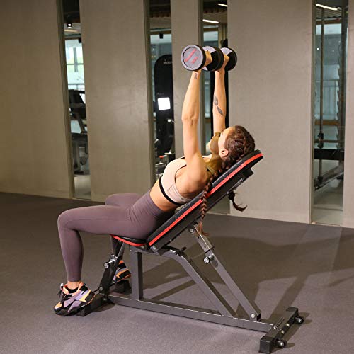 Finer Form Gym Quality Adjustable Weight Bench, Utility Bench, Flat Bench, Incline Bench and Upright Bench for Dozens of Exercises, Strength Training and Abdominal Workouts for Home Gym.