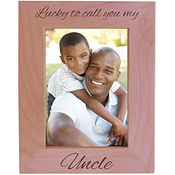 CustomGiftsNow Lucky to Call You My Uncle - Wood Picture Frame - Fits 5x7 Inch Picture (Vertical)