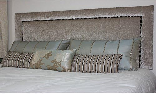 STYLISH STUDDED HEADBOARD IN CRUSHED VELVET MODERN DESIGN GREAT QUALITY LOWEST PRICE 26 HEIGHT (Cream, 4FT) by Living Style