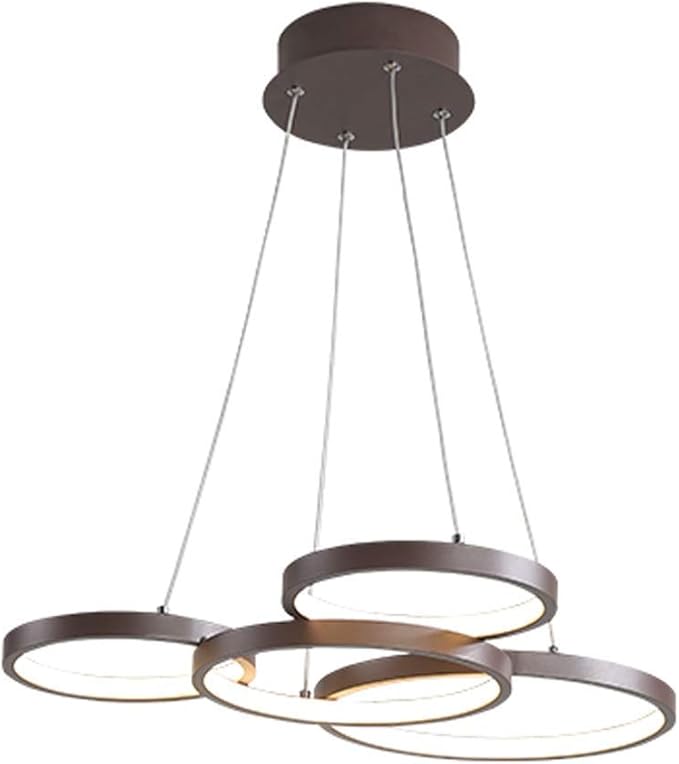 63W LED Colgante de techo Anillo marrón claro Candelabro redondo