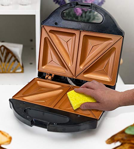 Gotham Steel Nonstick Panini Press Sandwich Maker, 2in1 Breakfast Sandwich Maker Grill / Sandwich Press Grill with Indicator Light, Grilled Cheese Maker Makes 2 Sandwiches with Easy Cut Edges - Image 3