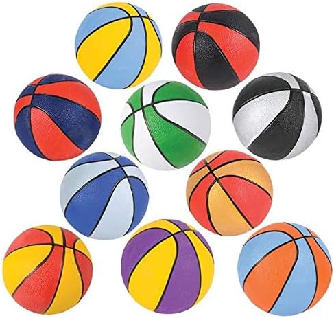 Rhode Island Novelty Assorted 7 Inch Mini Basketballs Set of 6 Colors May Vary
