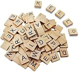 LoengMax 200 Wooden Alphabet Tiles Scrabble Letters Craft DIY Wood Gift view 2