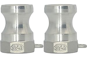 VARMHUS Female Pipe Threads x 1/2" Type A Trash Pump Adapter Male Camlock,Type A Cam and Groove Hose Fitting,Stainless Steel 316