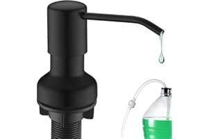 SONTIY Built in Soap Dispenser for Kitchen Sink, Kitchen Soap Dispenser Stainless Steel Pump Set for Dish Soap or Lotion with 47" Extension Tube and 500ml Bottle (Black Matte)