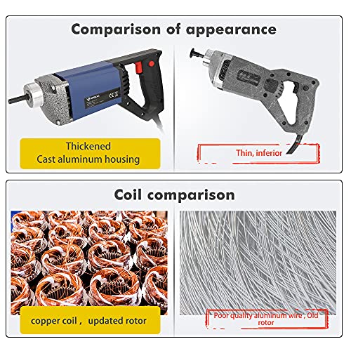 Anbull Electric Concrete Vibrator,1300W 2M Vibrating Needle, Vibrating Needle For Concrete 4800rpm, The Diameter Of The Vibrating Bottle Of The Concrete Vibrator Is 35mm