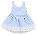 Happy Town Toddler Baby Girls Floral Dress Party Ball Gown Lace Formal Dresses Sundress (Blue, 3-4 T)