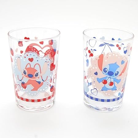 Amazon ペアグラスセット コップ チェリー ストロベリー リロ スティッチ ディズニー 調理器具 食器 おもちゃ