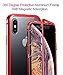 FiveADD Magnetic Adsorption Case for iPhone Xs Max/Xr/XS/X Built-in Tempered Glass Screen Protector Basic Cover Case Metal Frame Clear Back and Front