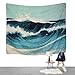 Martine Mall Tapestry Wall Tapestry Wall Hanging Tapestries Ocean Tapestry Wall Art Ocean Wave Decor Blue Indian Tapestry Wall Blanket Wall Decor Wall Art Home Decor Wall Hanging Art 59 X 51 Inches