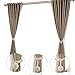 Nanami Chic 2 Pieces Fine Hand Tied Curtain Clip, Buckle Holdback Fabric Drapery Tassels Curtain Tiebacks/Tassel Window Cotton Rope Tie Ball Back Accessories (Beige)