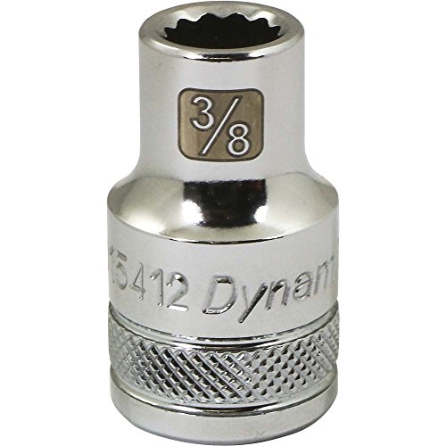 Dynamic Tools D015412 1/2" Drive 12 Point SAE Socket with 3/8" Standard Length, Chrome Finish