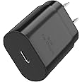 Galaxy S25 S24 USB C Charging Block 25W PD Super Fast Charger Type C Wall Plug Adapter Quick Charge for Samsung Galaxy S25/S24/S23/S22/S21/S20/Z Fold 3/4/5/Note20/iPhone 16/15 (Black 1Pack)