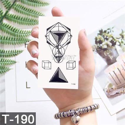 Hxman 7pcs Noir Géométrique Baleine Tatouage Temporaire Lune