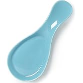 GDCZ Large Porcelain Spoon Rest for Kitchen Stove Top (Turquoise) | Large Spoon Shaped Holder, Keeps Stove Top Counter Clean, Minimalist Solid Color Porcelain, Dishwasher Safe Utensil Rest